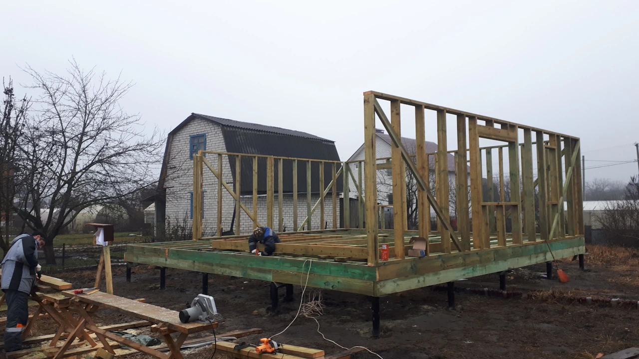 каркас на винтовых сваях