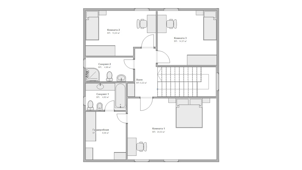 план 2 этажа, проект Полпино